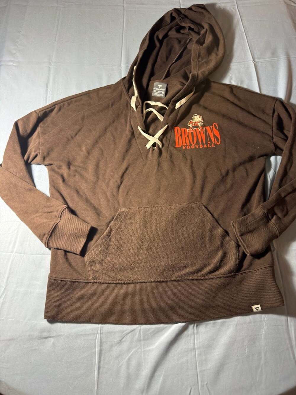 Women's Fanatics Brown Blitz Left Lace-Up Pullover Hoodie